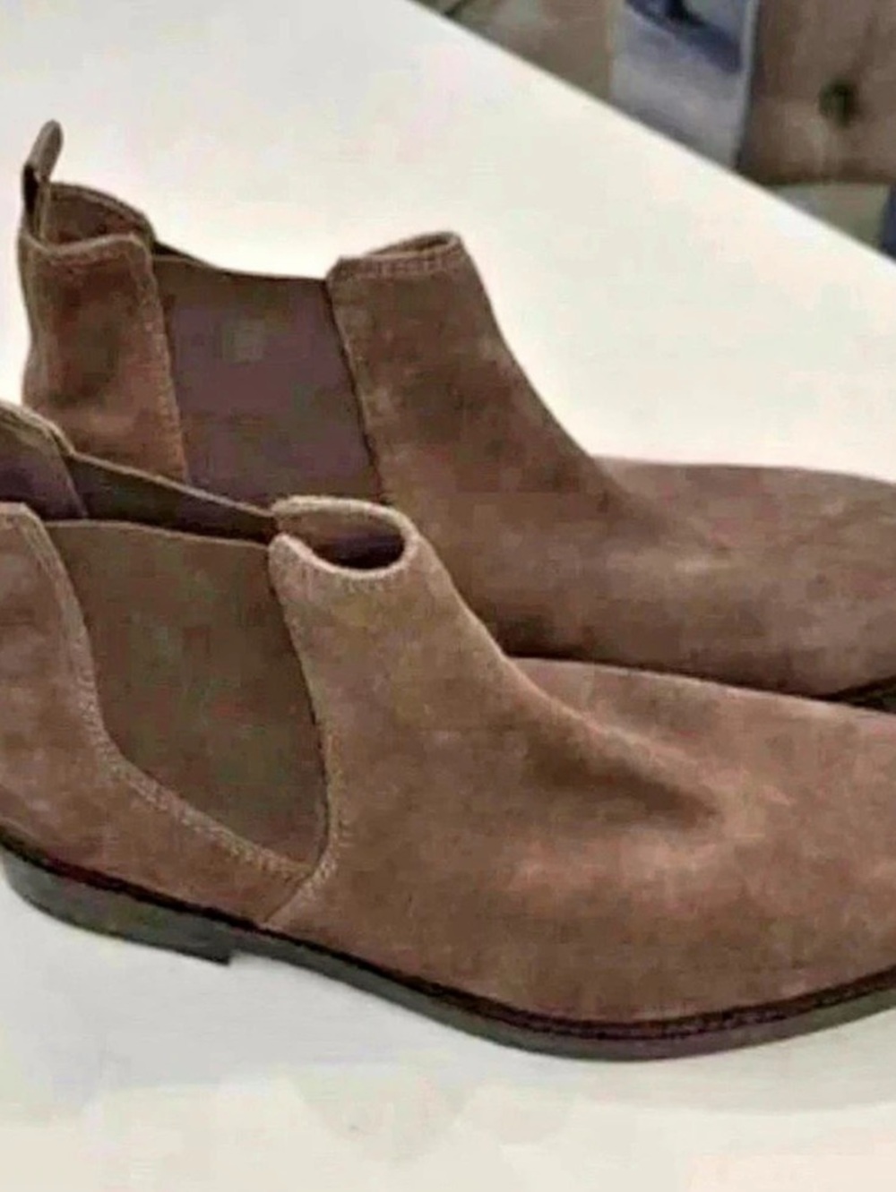 Clarks Collection Jaxen Stone Men’s Size 12 Brown Suede Chelsea Boots